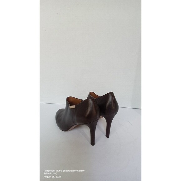 Coach Leather Booties Ankle Boots Heel Zip Brown Designer Shoes Size - Picture 2 of 6